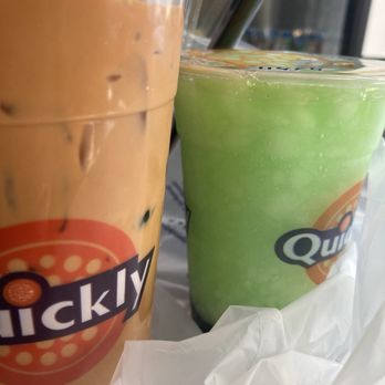 Quickly - Thai milk coffee with boba  & Green Apple Slush - Bubble Tea Near Me - Van Nuys, California