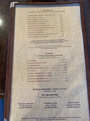 Menu photo 1 Paseo Catracho Miami, FL