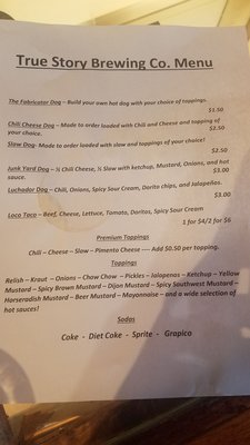 Menu photo 5 True Story Brewing Birmingham, AL Menu photo 5 True Story Brewing Birmingham, AL