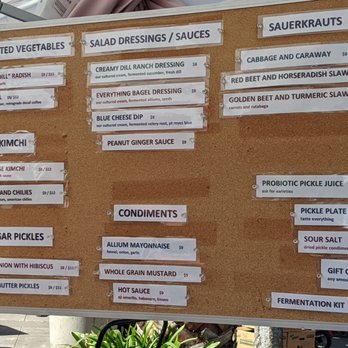 Golden State Pickle Works - Sample menu of pickled items - Specialty Food Near Me Golden State Pickle Works - Sample menu of pickled items - Specialty Food Near Me