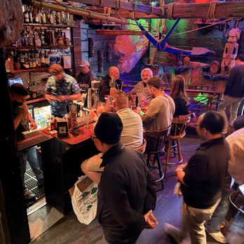 Smuggler's Cove - View of main floor bar from stairway to crow's nest - Tiki Bars Near Me - San Francisco, California
