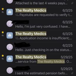 Email thread of contact Email thread of contact