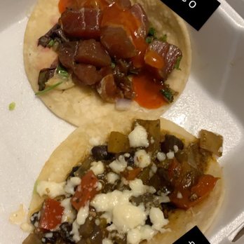 Mr. Q Restaurant - Couldn't help but grab a few togo, the Poke taco and the Picadillo taco (butternut squash) - Latin American Near Me - Atascadero, California Mr. Q Restaurant - Couldn't help but grab a few togo, the Poke taco and the Picadillo taco (butternut squash) - Latin American Near Me - Atascadero, California
