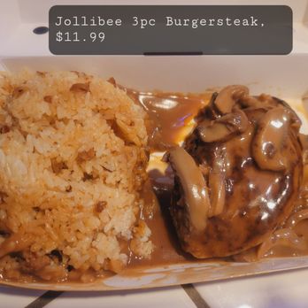 Jollibee - Jollibee 3pc Burgersteak w/ Adobo Rice, $11.99 - Fast Food Near Me - Sacramento, California Jollibee - Jollibee 3pc Burgersteak w/ Adobo Rice, $11.99 - Fast Food Near Me - Sacramento, California