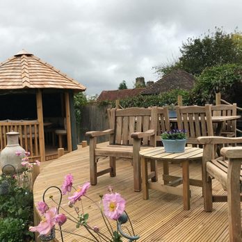 Aye Landscape Construction - Softwood decking and lapa hut. - Landscaping Near Me - Eastbourne, WSX