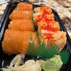 Sushi Circle - Crazy Salmon Roll and Tiger Roll (I think - it had shrimp and crab)