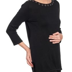 Devrim Cleaners and Tailor - BEFORE: Picture of sweater showing decorative silver rings around the neckline. See after photo.