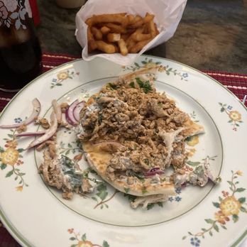 Gyromania - (Good) plain Fries, couldn't finish chicken "schwarma" gyro. - Greek Near Me - Stevenson Ranch, California Gyromania - (Good) plain Fries, couldn't finish chicken "schwarma" gyro. - Greek Near Me - Stevenson Ranch, California
