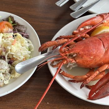 Baddeck Lobster Suppers - Lobster (about 1.25 lbs) come with side salad and potato salad - Seafood Near Me - Baddeck, Nova Scotia