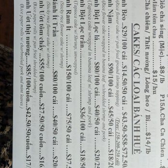 Kim Hoa Hue Restaurant 2 - Menu 1 - Vietnamese Near Me - Temple City, California