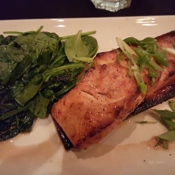 Weber Grill Restaurant - Plank Grilled Bourbon Salmon.  Honey Bourbon Glazed Atlantic Salmon, Seasonal Vegetables - Barbeque Near Me - Chicago, Illinois
