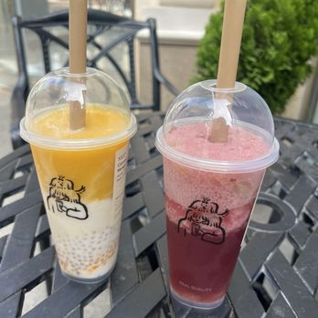 Heytea - Crispy Grape Boom and Mango Coconut Boom - Bubble Tea Near Me - Monterey Park, California