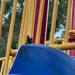 Oak Park - The other slide has a jagged rusted bar