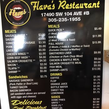 Flava's Miami - Menu pricing. - Southern Near Me - Miami, Florida Flava's Miami - Menu pricing. - Southern Near Me - Miami, Florida