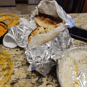 Anokha - Garlic naan, plain naan and basmati rice - Indian Near Me - Richmond, Virginia