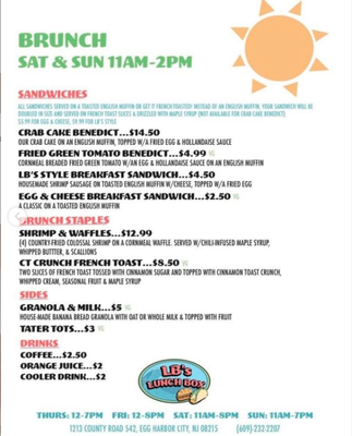Menu photo 2 LB's Lunch Box Egg Harbor City, NJ Menu photo 2 LB's Lunch Box Egg Harbor City, NJ