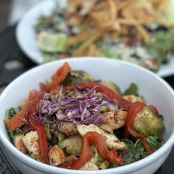 Warm quinoa and Brussels sprouts salad