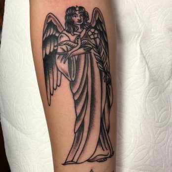 Old Towne Tattoo Parlor - Angel w/ Bird - Tattoo Near Me - Orange, California Old Towne Tattoo Parlor - Angel w/ Bird - Tattoo Near Me - Orange, California