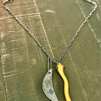 Makers Market - Snake and moon necklace ... myth and legend "rebirth" and "feminine power"    Metal work is hand done - Jewelry Near Me - Napa, California