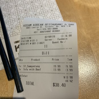 KoSam - Bill - Korean Near Me - North York, Ontario