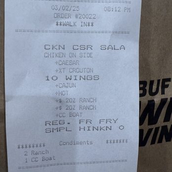 Buffalo Wild Wings - My order was input correctly. Quality Control is definitely lacking. - American Near Me - Milford, Connecticut