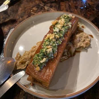 XO Restaurant - Pork belly on something and gremolata on top - Asian Fusion Near Me - Honolulu, Hawaii XO Restaurant - Pork belly on something and gremolata on top - Asian Fusion Near Me - Honolulu, Hawaii