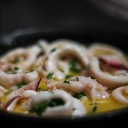 Iberico & Co. - Calamari pan tossed with lemon-garlic butter or spicy peri-peri. HK$98.- -- in Central District, Hong Kong.