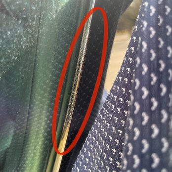 Bellmoney Window Tint - Burned plastic from the heat gun that boiled driver side - Car Window Tinting Near Me - Austin, Texas
