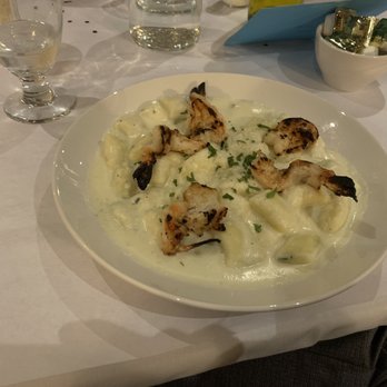 Palermo's 95th - Spinach gnocchi Alfredo with shrimp - Italian Near Me - Oak Lawn, Illinois Palermo's 95th - Spinach gnocchi Alfredo with shrimp - Italian Near Me - Oak Lawn, Illinois