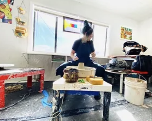 Individual/ Couple Lessons - Individual Wheel Lessons
Try something new, revisit a past hobby, get dirty, have fun, and make lop sided art! This is for anyone with little to no experience on the wheel. You get a one on one lesson, clay, all the tools, handle demo, good vibes, and music of your choice!
2 hours includes instruction and clean up.
To come back for Trimming, Decorating, and Glazing Demos (additional 2 days of instruction) Ask your instructor about our "Throwing Package" for an additional $140
Take Home Wheel Lessons
A $300 deposit is placed on a personal wheel that you get to take home so you can practice on your own time. A one hour lesson either in the studio or online is included as well as on call meetings as needed.
You receive a beginner set of tools, apron, plastic sheeting, a wheel, two 1 hour lessons/week, clay, boards, and freedom.
The $300 deposit goes towards your wheel, if you decide to keep it at the end, its yours! If not, Wild Domestics will buy it back from you.
Class is paid for weekly and can move at your own pace and for as long as you like. For the best results, everyday practice is recommended. The first week will consist of throwing and trimming.
With the second week diving into handles, decorations, and texture. You will learn bowls and cups within these first two weeks, and if desired; plates and lidded forms the third week.
Schedule can be tailored to fit your needs though! See below for examples:
Other ideas:
Throwing off the hump
Coffee Pourers
Tea Pots
Vases/Pitchers
Altering forms off the wheel
Multi Sectional Pieces (For making large work)
If you wish to continue on to firing and glazing, then studio time will need to be scheduled.
After the lessons are complete you can use the studio to glaze and fire your pieces on your own time for an additional (but discounted!) cost
Call today to book your session! Individual/ Couple Lessons - Individual Wheel Lessons
Try something new, revisit a past hobby, get dirty, have fun, and make lop sided art! This is for anyone with little to no experience on the wheel. You get a one on one lesson, clay, all the tools, handle demo, good vibes, and music of your choice!
2 hours includes instruction and clean up.
To come back for Trimming, Decorating, and Glazing Demos (additional 2 days of instruction) Ask your instructor about our "Throwing Package" for an additional $140
Take Home Wheel Lessons
A $300 deposit is placed on a personal wheel that you get to take home so you can practice on your own time. A one hour lesson either in the studio or online is included as well as on call meetings as needed.
You receive a beginner set of tools, apron, plastic sheeting, a wheel, two 1 hour lessons/week, clay, boards, and freedom.
The $300 deposit goes towards your wheel, if you decide to keep it at the end, its yours! If not, Wild Domestics will buy it back from you.
Class is paid for weekly and can move at your own pace and for as long as you like. For the best results, everyday practice is recommended. The first week will consist of throwing and trimming.
With the second week diving into handles, decorations, and texture. You will learn bowls and cups within these first two weeks, and if desired; plates and lidded forms the third week.
Schedule can be tailored to fit your needs though! See below for examples:
Other ideas:
Throwing off the hump
Coffee Pourers
Tea Pots
Vases/Pitchers
Altering forms off the wheel
Multi Sectional Pieces (For making large work)
If you wish to continue on to firing and glazing, then studio time will need to be scheduled.
After the lessons are complete you can use the studio to glaze and fire your pieces on your own time for an additional (but discounted!) cost
Call today to book your session!