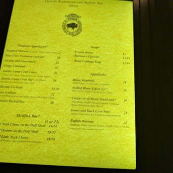 Tweeds Restaurant & Buffalo Bar - Menu - Steakhouses Near Me - Riverhead, New York