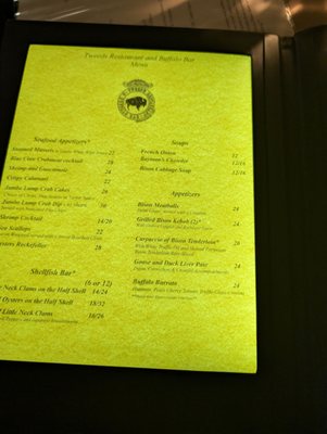 Menu photo 1 Tweeds Restaurant & Buffalo Bar Riverhead, NY