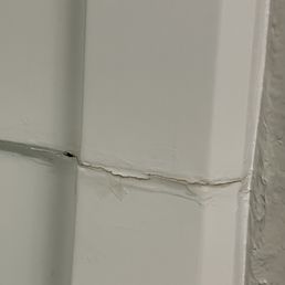 The tub crack the kept smearing silicon caulking over instead of fixing the mold behind it. The tub crack the kept smearing silicon caulking over instead of fixing the mold behind it.