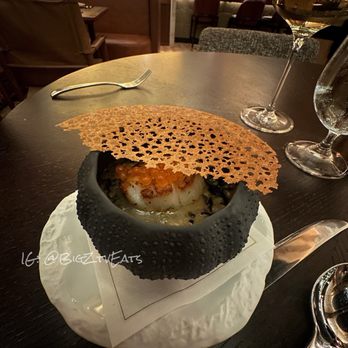 Napa Rose - Diver Scallop Juk in a Kombu Broth and Shiso - American Near Me - Anaheim, California Napa Rose - Diver Scallop Juk in a Kombu Broth and Shiso - American Near Me - Anaheim, California