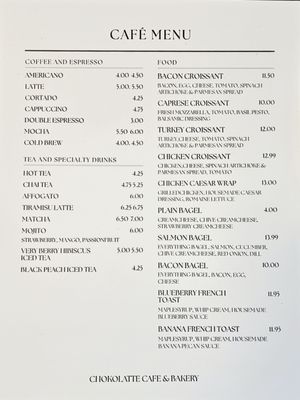 Menu photo 2 Chokolatte Jacksonville, FL