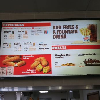 Burger King - menu and prices on large screen - Burgers Near Me - Queen Creek, Arizona Burger King - menu and prices on large screen - Burgers Near Me - Queen Creek, Arizona