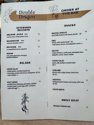 Menu photo 3 Double Dragon Portland, OR