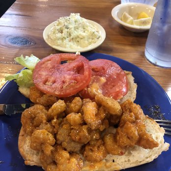 David's Catfish House - Boom boom shrimp sandwich and cole slaw - Seafood Near Me - Thomasville, Alabama