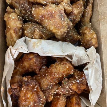 The Chicken On Fire - Soy garlic (top) and spicy hot (bottom) - Chicken Wings Near Me - Castro Valley, California The Chicken On Fire - Soy garlic (top) and spicy hot (bottom) - Chicken Wings Near Me - Castro Valley, California