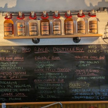 Red River Distillery Tasting Room - a chalkboard with a list of wines - Distilleries Near Me - Red River, New Mexico Red River Distillery Tasting Room - a chalkboard with a list of wines - Distilleries Near Me - Red River, New Mexico
