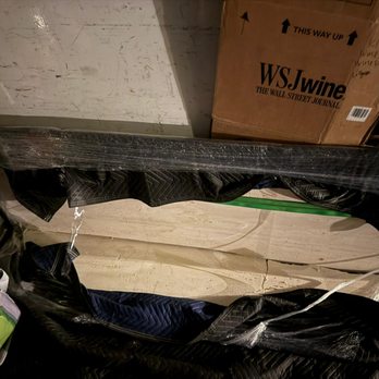 Bronco Moving - Broken Dining Table top thrown in bin. - Movers Near Me - Parker, Colorado