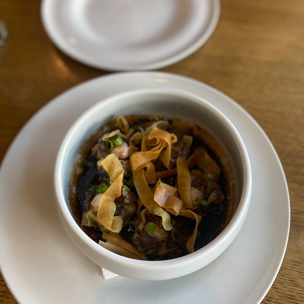 Chuck's Steakhouse - ALBERTA BEEF DUMPLINGS: shrimp, mushrooms, trufle oil, sake jus! - Steakhouses Near Me - Banff, Alberta Chuck's Steakhouse - ALBERTA BEEF DUMPLINGS: shrimp, mushrooms, trufle oil, sake jus! - Steakhouses Near Me - Banff, Alberta