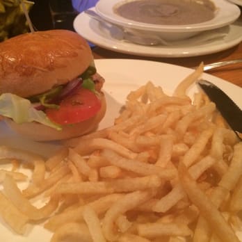 The Outpost - Salmon filet burger - Pubs Near Me - Lake Louise, Alberta