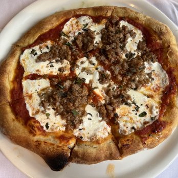 Sarabeth's - Sweet Italian Sausage Pizza with Mozzarella & Tomato Sauce - Breakfast & Brunch Near Me - New York, New York Sarabeth's - Sweet Italian Sausage Pizza with Mozzarella & Tomato Sauce - Breakfast & Brunch Near Me - New York, New York