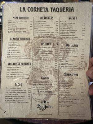 Menu photo 1 La Corneta Taqueria Burlingame, CA