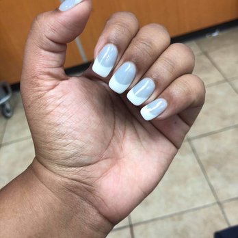 Metro Beauty Lounge - Grey and White Dip Powder French Manicure by Andy - Nail Salons Near Me - Forest Hills, New York Metro Beauty Lounge - Grey and White Dip Powder French Manicure by Andy - Nail Salons Near Me - Forest Hills, New York