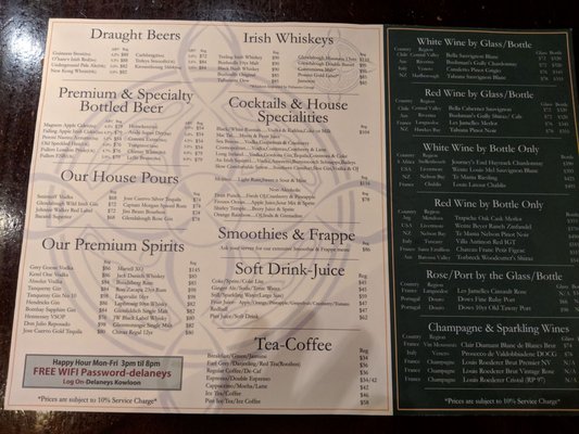 Menu photo 3 Delaney's Kowloon Hong Kong, HK Menu photo 3 Delaney's Kowloon Hong Kong, HK