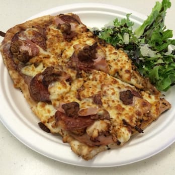 Crust Pizza - Meat Deluxe with side salad - Pizza Near Me - Mascot, NSW Crust Pizza - Meat Deluxe with side salad - Pizza Near Me - Mascot, NSW