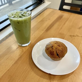 The Inkwell Bakery and Café - Pumpkin chocolate chip muffin, iced matcha latte - Breakfast & Brunch Near Me - Bloomington, Indiana The Inkwell Bakery and Café - Pumpkin chocolate chip muffin, iced matcha latte - Breakfast & Brunch Near Me - Bloomington, Indiana