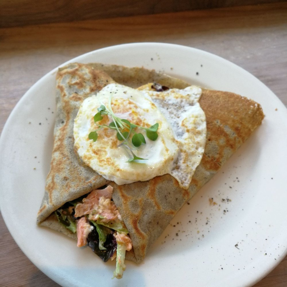 Bradbury's - Smoked trout crepe. - Coffee & Tea Near Me - Madison, Wisconsin Bradbury's - Smoked trout crepe. - Coffee & Tea Near Me - Madison, Wisconsin